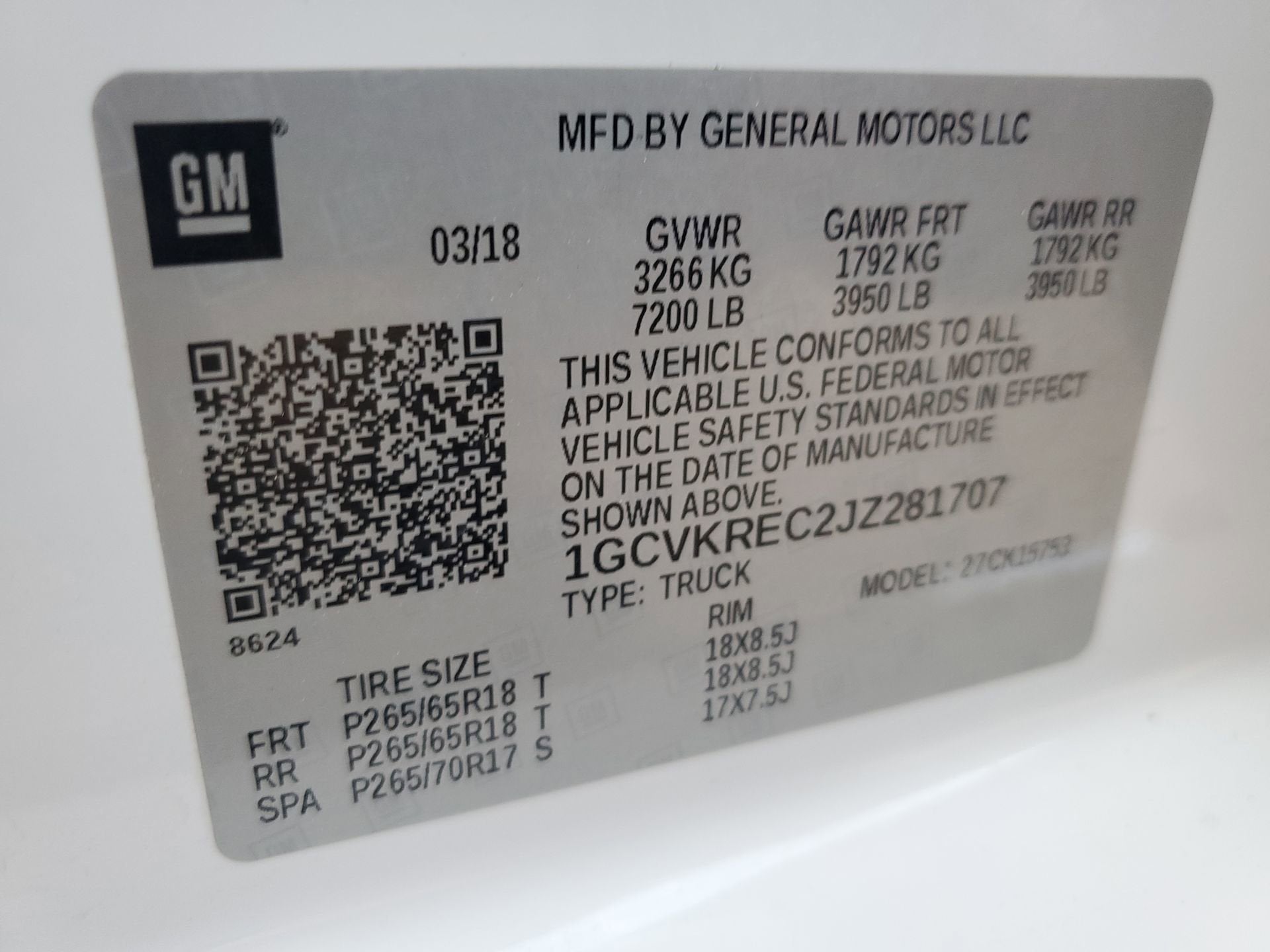 2018 Chevrolet Silverado 1500 LT