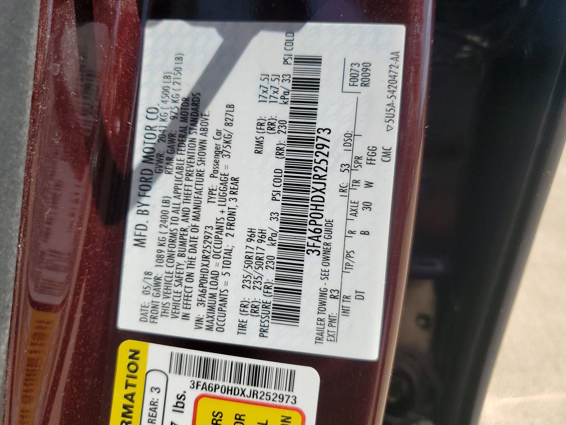 2018 Ford Fusion SE