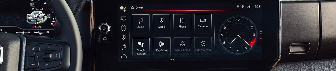The infotainment system of the 2025 GMC Sierra 3500 HD in Quincy, IL