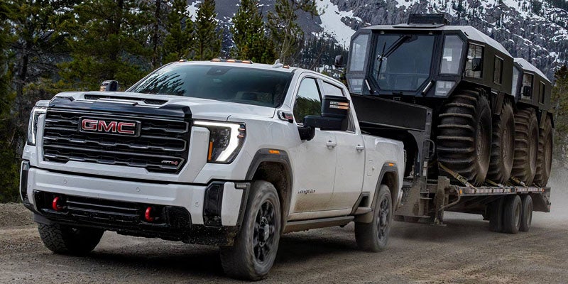 2026 GMC Sierra 2500 HD performance in Quincy IL with 6.6L V8 gas or Duramax diesel, 10-speed automatic transmission, and ProGrade Trailering System